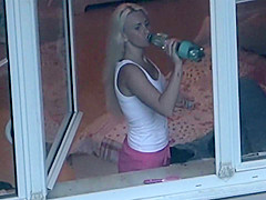 Cute girl pisses in the forest