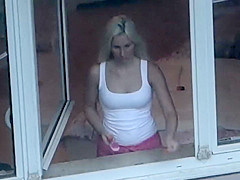 Cute girl pisses in the forest