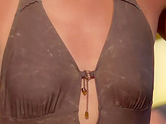 Pussy slip while she snaps selfies