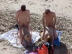 2 nudist couples fucking doggy style