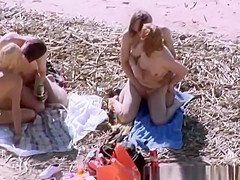 2 nudist couples fucking doggy style