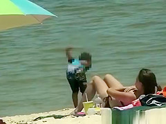 Hot Coed Beach Nip Slip