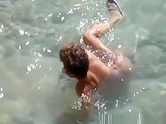 Mature couple fucking in beach