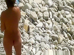 Mature couple fucking in beach