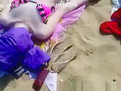 Cumming over hot teens at beach