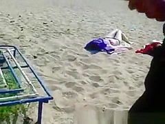 Cumming over hot teens at beach