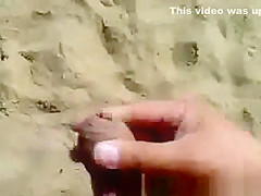 Cumming over hot teens at beach