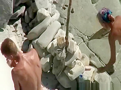 Skinny nudist pussy fingering and handjob