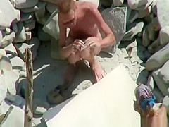 Skinny nudist pussy fingering and handjob