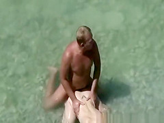 Nudist in yellow white fucked in beach