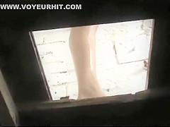 Close up of a chubby pissing woman