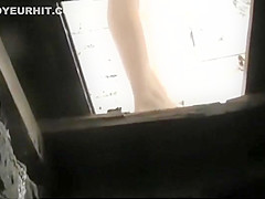 Close up of a chubby pissing woman