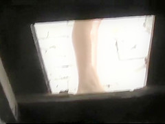 Close up of a chubby pissing woman