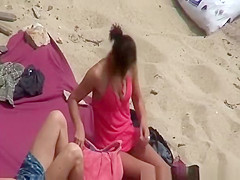 Thin woman fucked by her man in the beach
