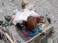 Mature woman fucked in the beach