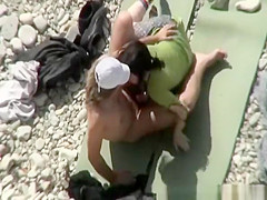 Blowjob and fuck next to nudist woman