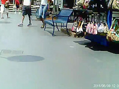 Trina flashing Broadway at the Beach vendors