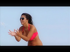 Hot bikini babe on beach