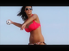 Hot bikini babe on beach