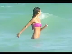 Jessica Alba - Purple Bikini Beach Voyeur