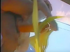 girl changing in beach cabin