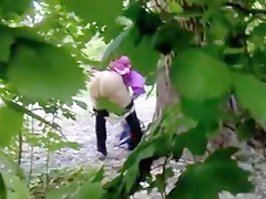 Horny amateur BBW, Outdoor adult clip