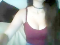 Amazing big tits hairy girl plays the game