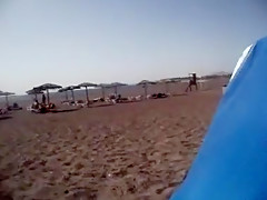 Incredible amateur Beach, POV sex video