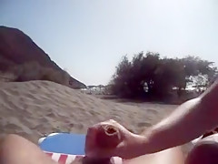 Incredible amateur Beach, POV sex video