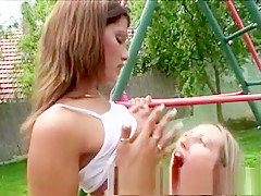 Crazy pornstar Mandy Bright in amazing threesomes, outdoor adult clip