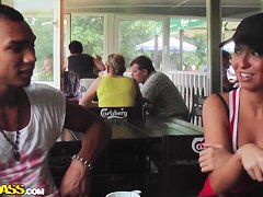 Girl gets on pick up line and goes fucking