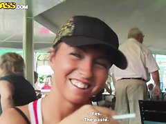 Girl gets on pick up line and goes fucking