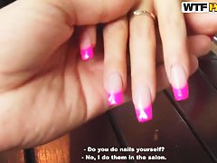 Girl gets on pick up line and goes fucking