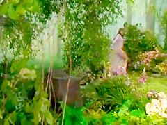 Sensual lesbian sex outdoors