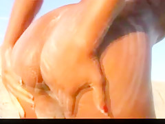 Hot blonde milf washing up again after a day on the beach 1