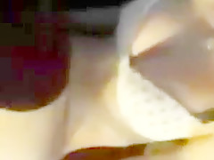 Hot blonde blows  fucks and gets creamed in a tractor