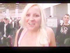 Public facial with german blonde