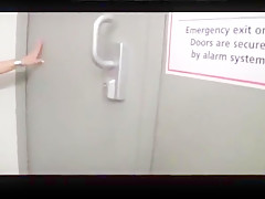 Public facial with german blonde