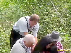 wild outdoor groupsex bukkake orgy