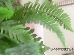 Amateur has morning sex at outdoor pool