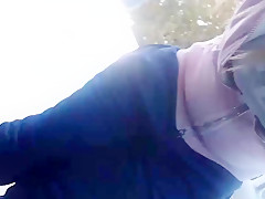 Cute kiara masturbates in her car