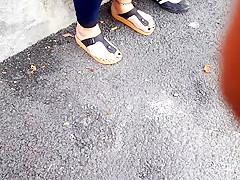 Girls sexy feets hot pedicured toes in birkens