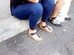 Girls sexy feets hot pedicured toes in birkens