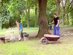 Teen Girl In The Forest Met With Two Dicks