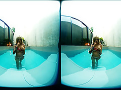 Blonde Asian With Big Tits In Pool - VRPussyVision