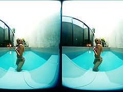 Blonde Asian With Big Tits In Pool - VRPussyVision