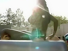 Fabulous homemade Black and Ebony, Outdoor sex scene