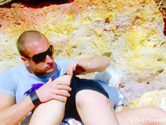 White-Haired Babe Is Insatiable At The Beach