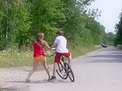 Fabulous pornstar Bella Blue in amazing outdoor, college adult movie