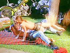 Exotic Brunette, Outdoor xxx clip